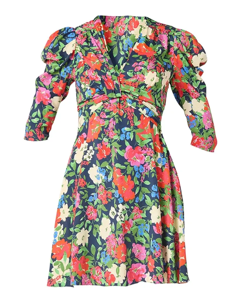 Shoshanna Natalaya Smocked Floral-Print Mini Dress