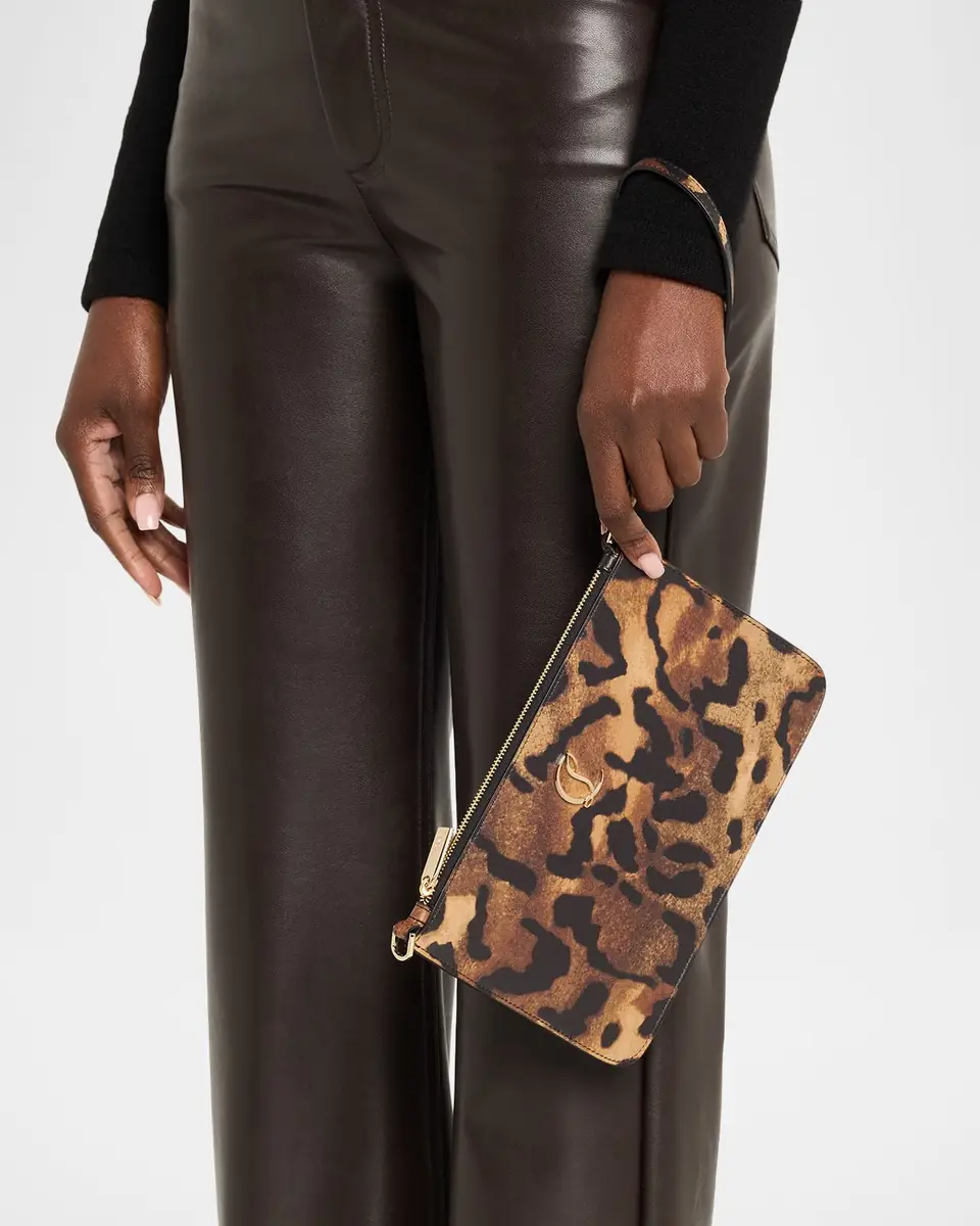 Christian Louboutin Loubi54 Flat Pouch Bag in Bengal-Print Leather | Thumbnail 2 Christian Louboutin Loubi54 Flat Pouch Bag in Bengal-Print Leather | Thumbnail 2