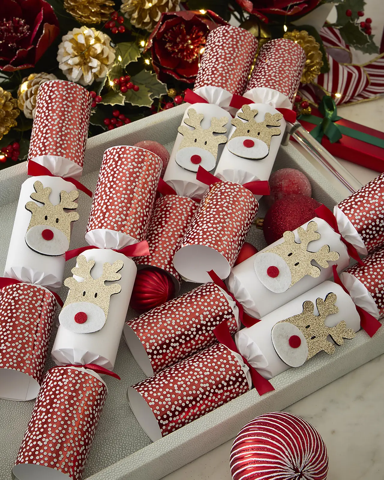 Robin Reed Racing Glitter Christmas Crackers, Set of 6