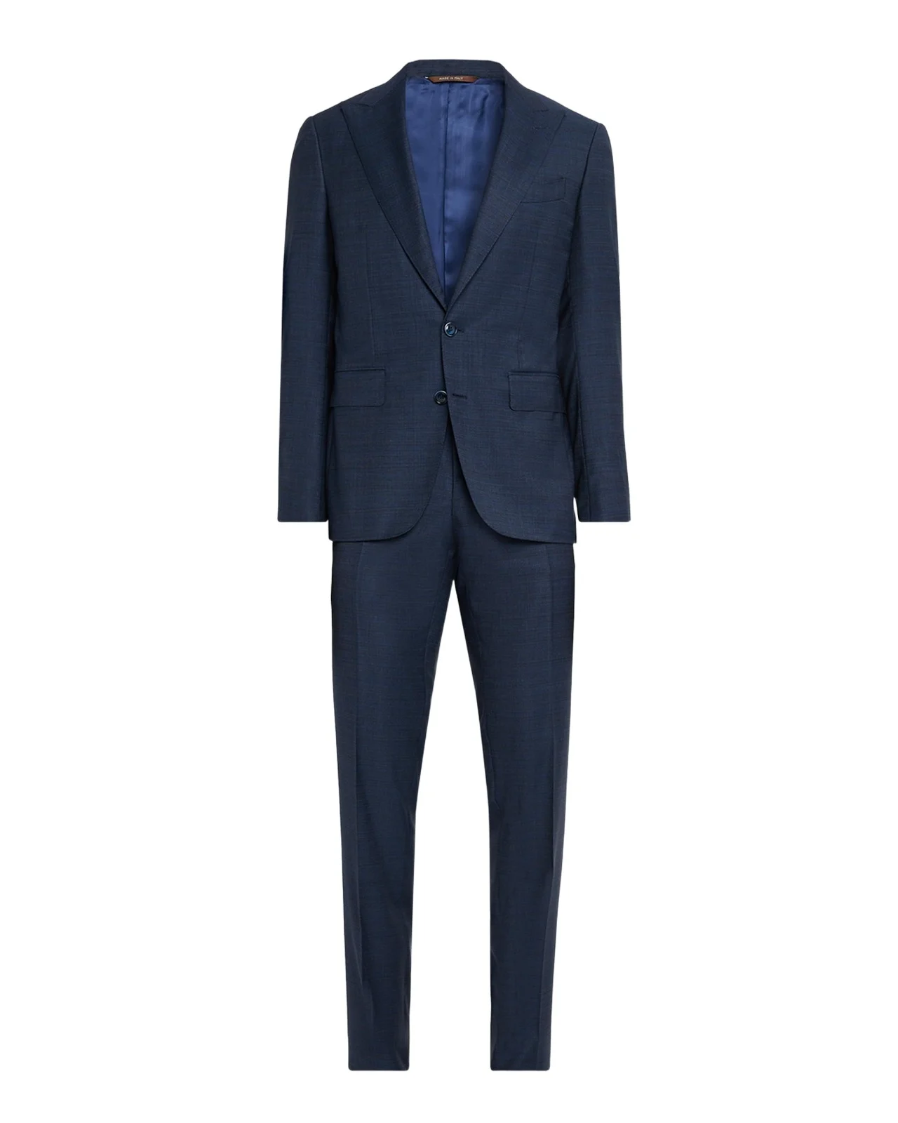 Men's Denim Effect Wool Peak Lapel Suit