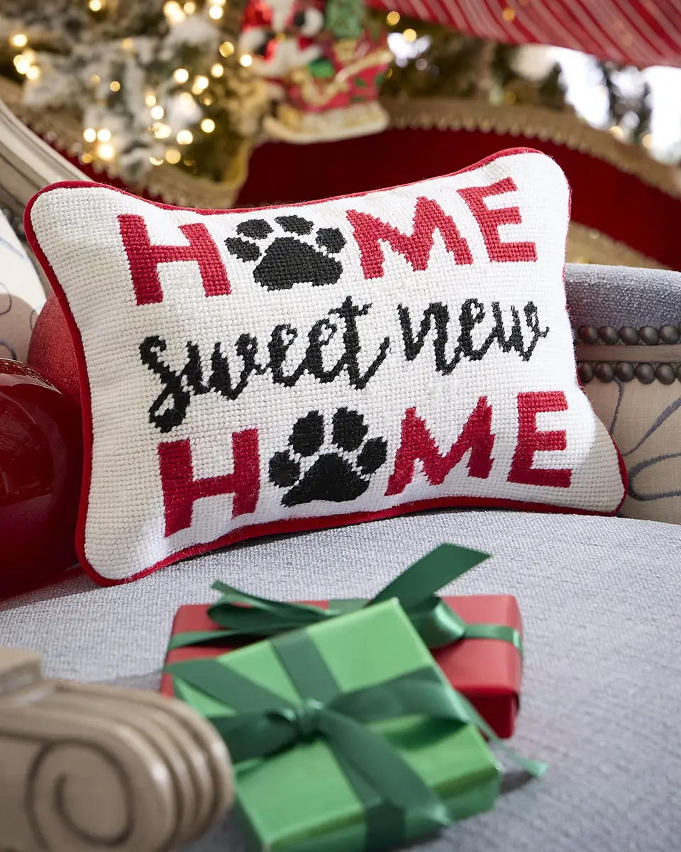 C & F Home Sweet New Home Needlepoint Pillow, 8" x 12"