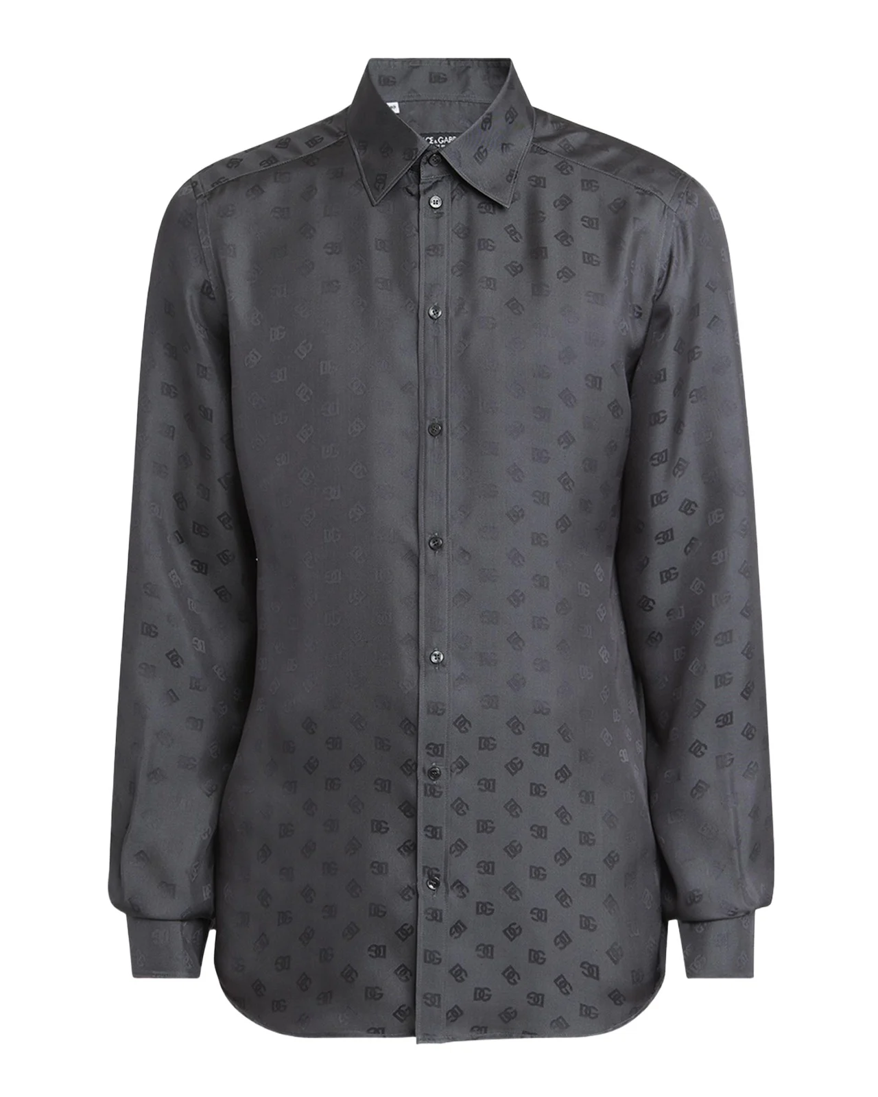 Men's Silk Jacquard Logo Martini-Fit Sport Shirt
