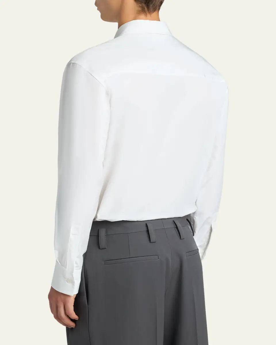 Jil Sander Men's Concealed-Placket Cotton Sport Shirt | Thumbnail 3 Jil Sander Men's Concealed-Placket Cotton Sport Shirt | Thumbnail 3