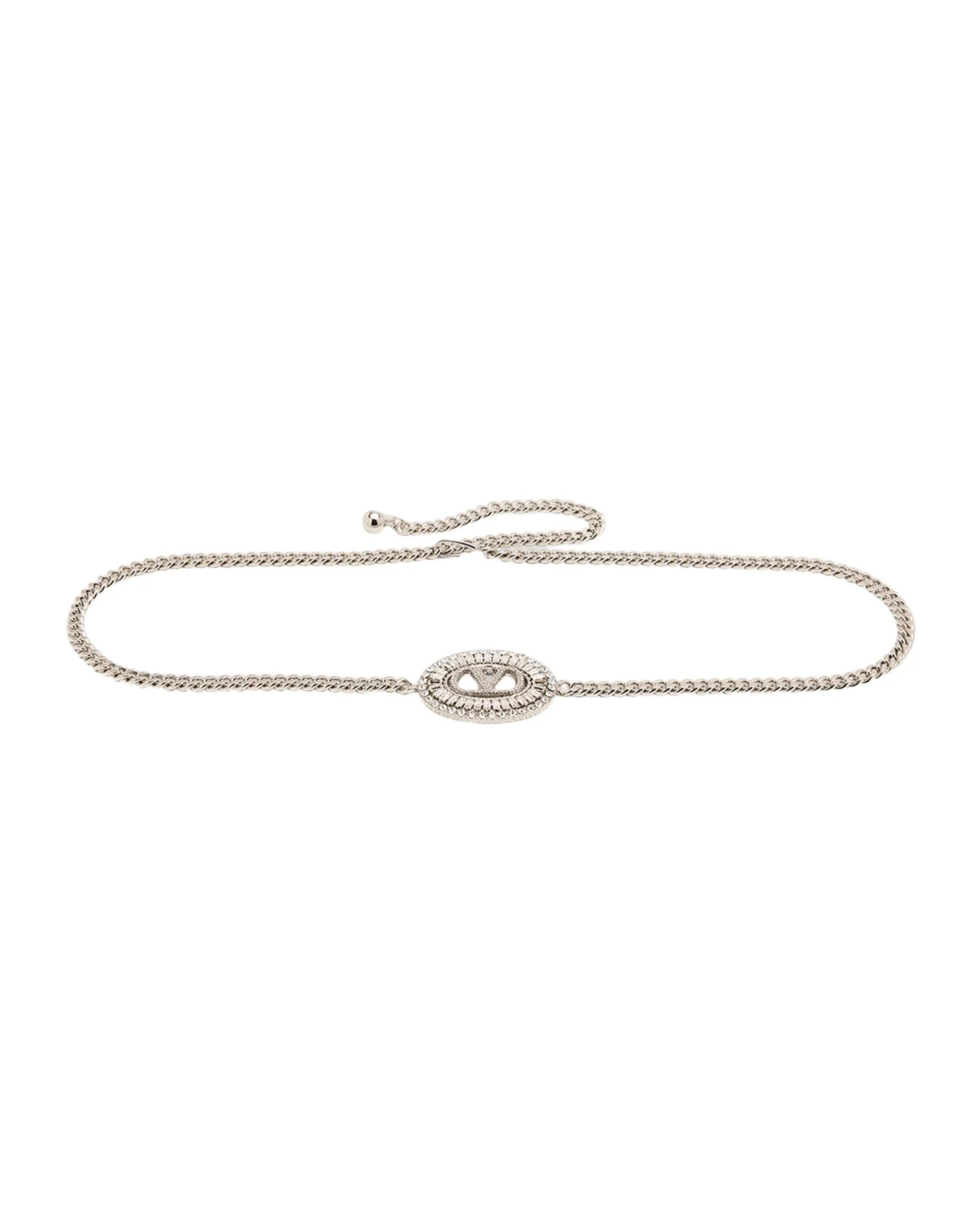Valentino Garavani Crystal VLogo Signature Chain Belt