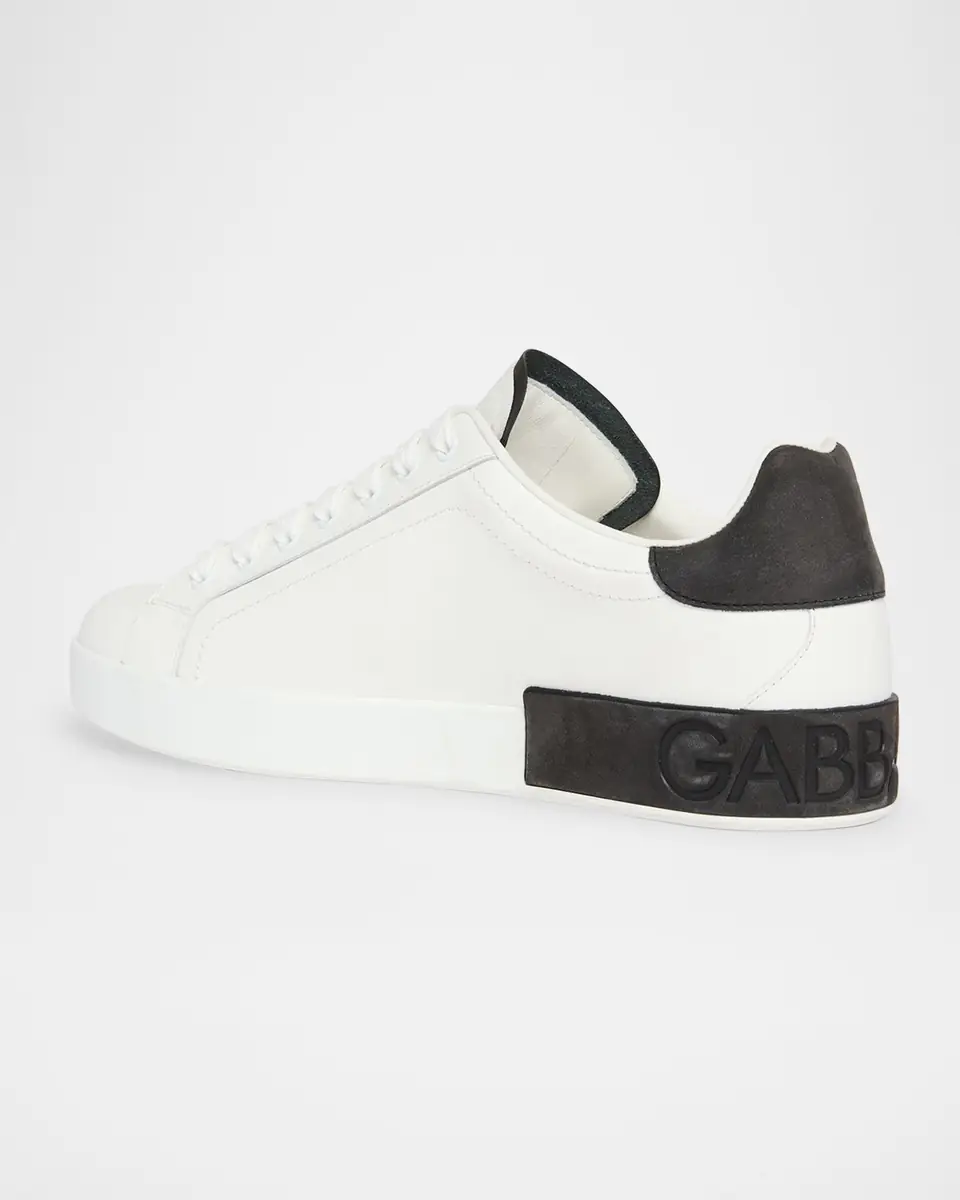 Dolce & Gabbana Men's Portofino Calfskin Low-Top Sneakers | Thumbnail 3 Dolce & Gabbana Men's Portofino Calfskin Low-Top Sneakers | Thumbnail 3