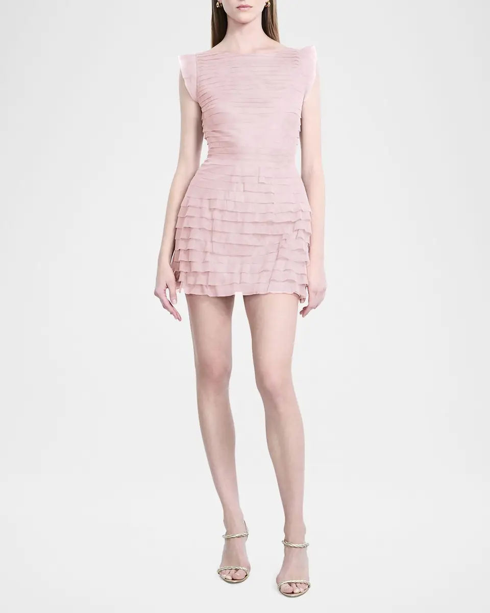 BCBGMAXAZRIA Sleeveless Tiered Tulle Mini Dress | Thumbnail 2