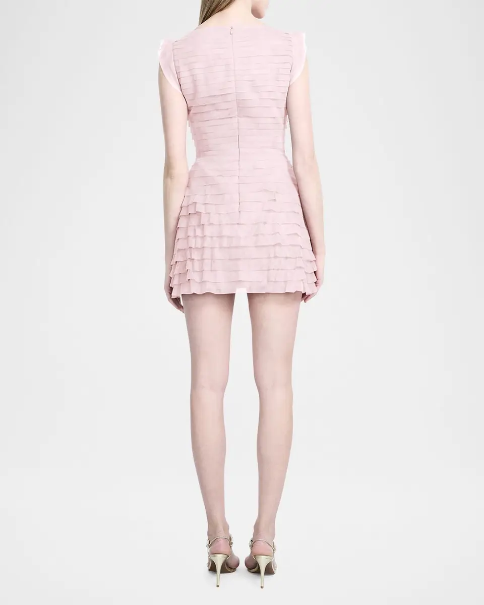 BCBGMAXAZRIA Sleeveless Tiered Tulle Mini Dress | Thumbnail 3
