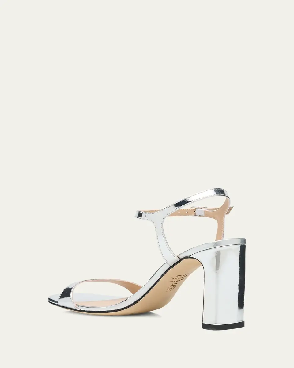 Stuart Weitzman Babette Metallic Ankle-Strap Sandals | Thumbnail 4