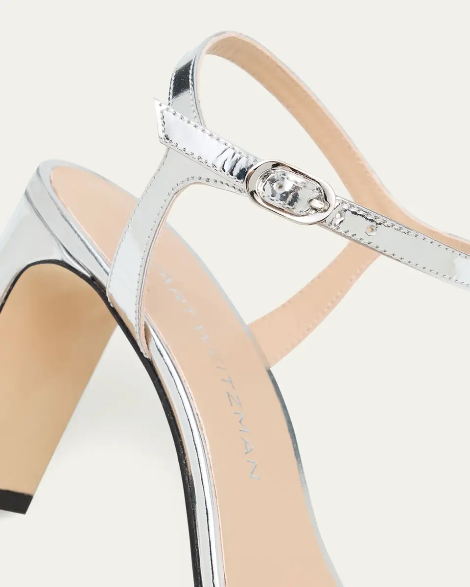 Stuart Weitzman Babette Metallic Ankle-Strap Sandals | Thumbnail 5