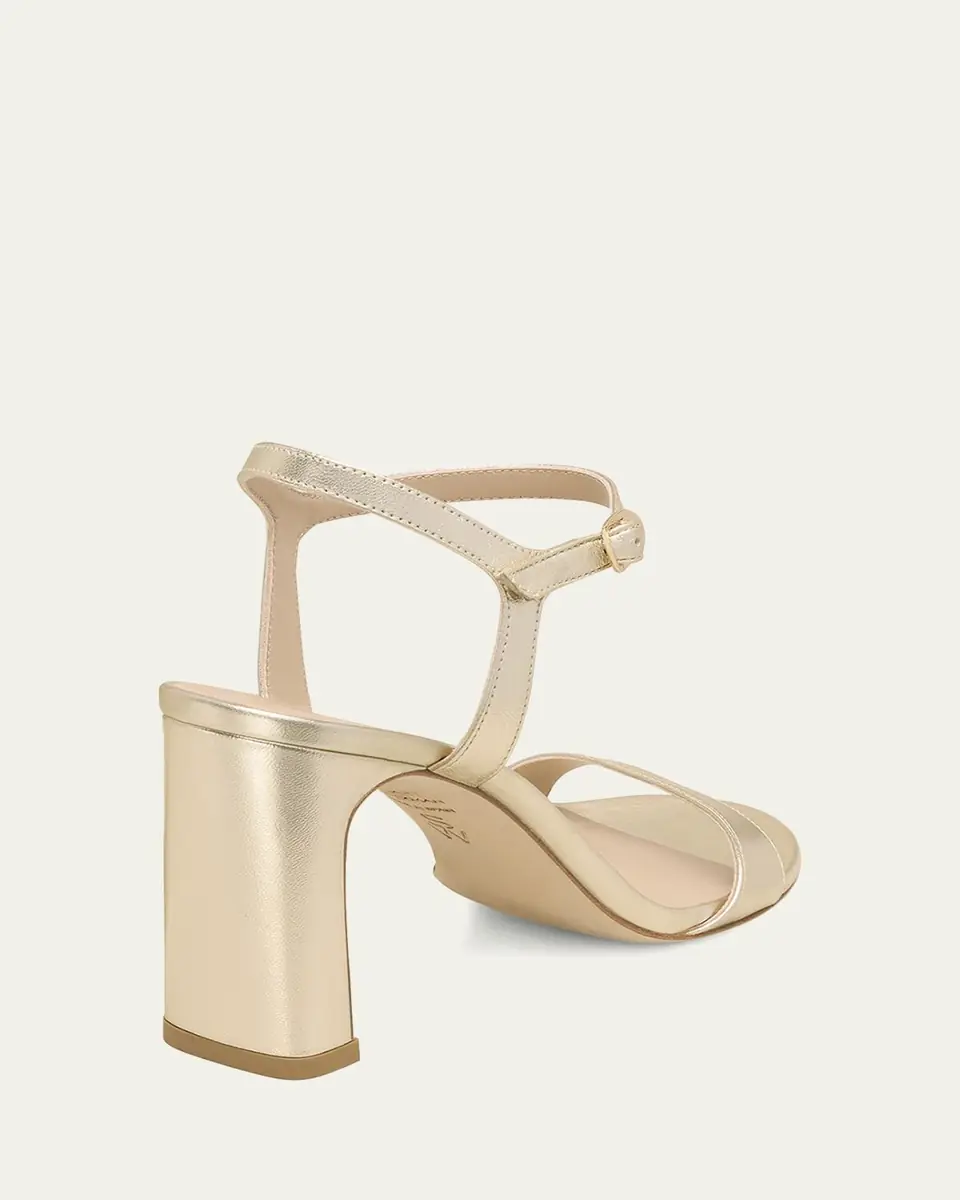 Stuart Weitzman Babette Metallic Ankle-Strap Sandals | Thumbnail 7