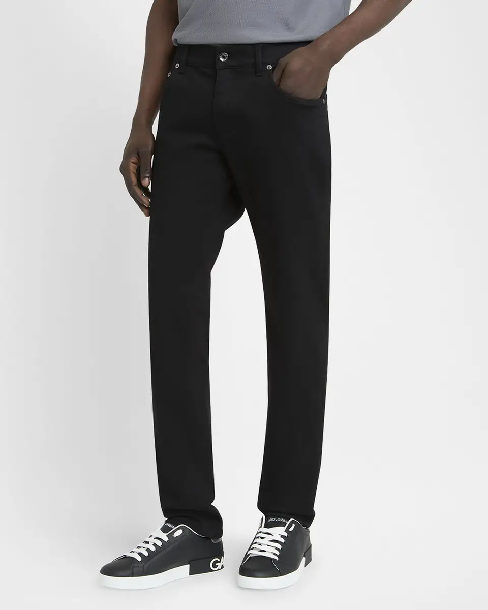 Dolce & Gabbana Men's Black Denim Slim Five-Pocket Pants | Thumbnail 4 Dolce & Gabbana Men's Black Denim Slim Five-Pocket Pants | Thumbnail 4