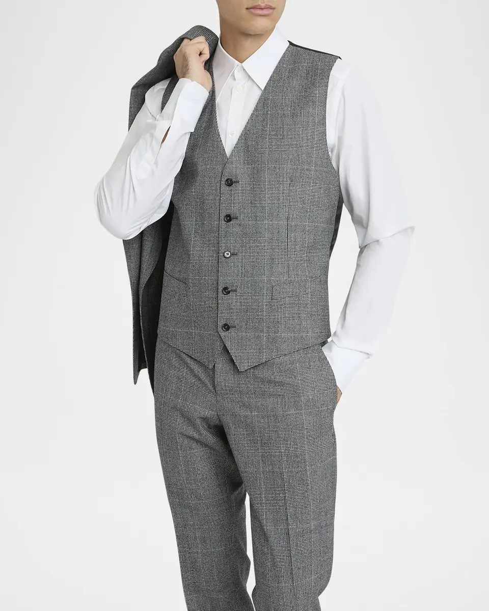 Dolce & Gabbana Men's Wool Glen Plaid Three-Piece Suit | Thumbnail 4