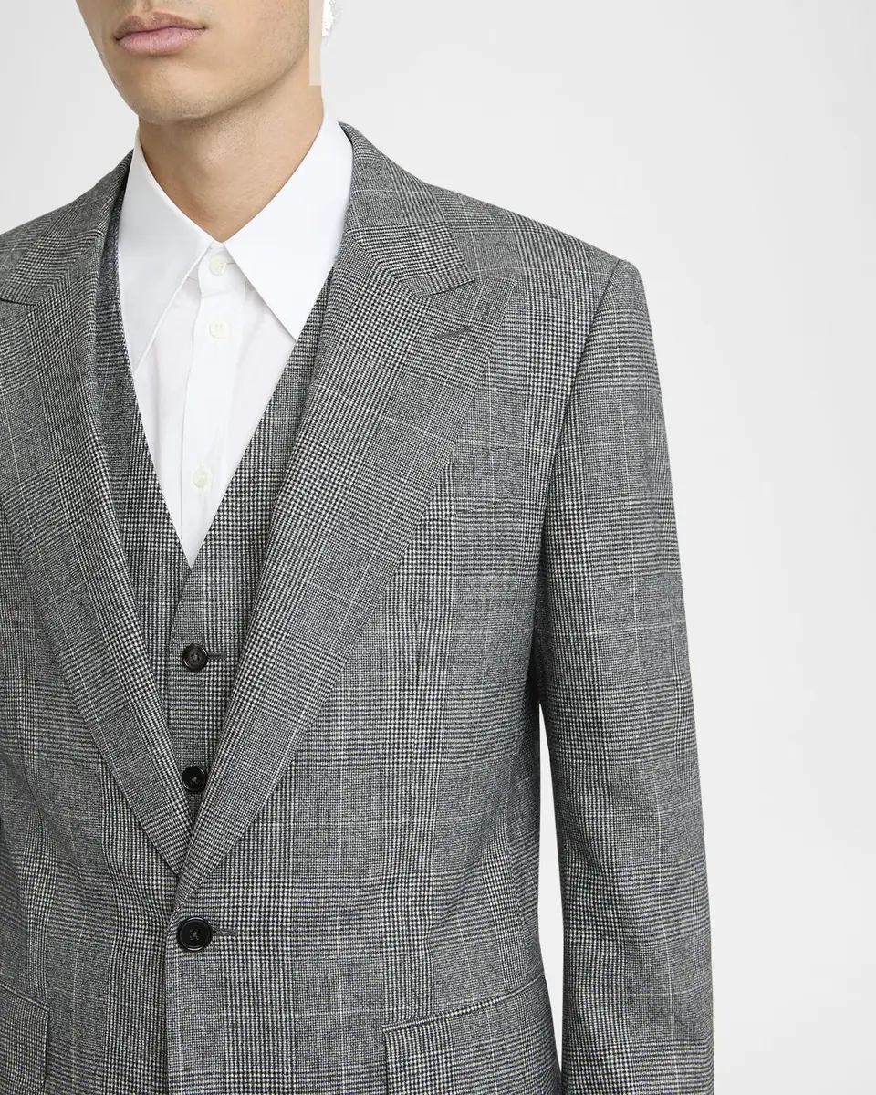 Dolce & Gabbana Men's Wool Glen Plaid Three-Piece Suit | Thumbnail 5