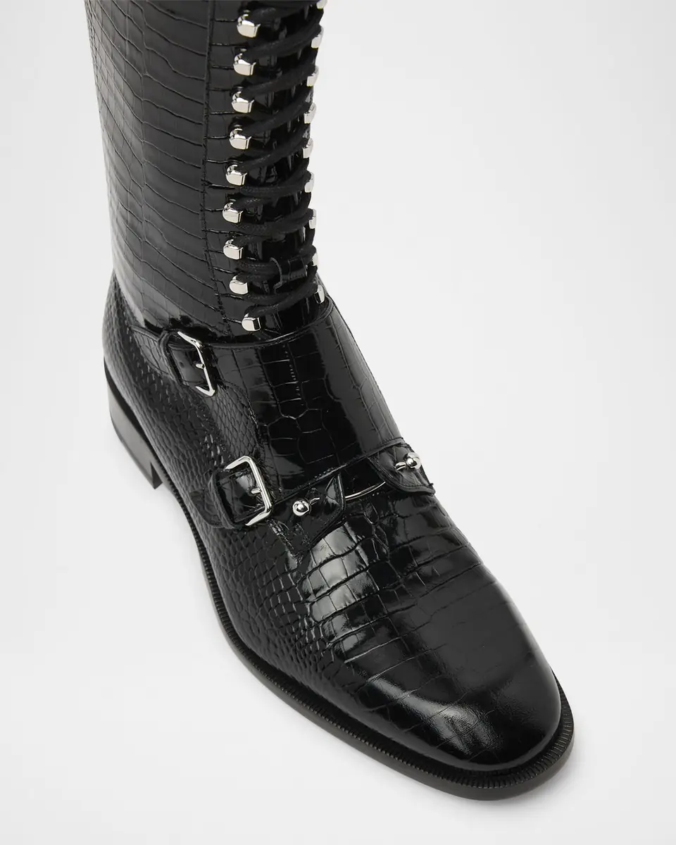 Christian Louboutin Men's Lord Chamb Calf Mini Ali Knee-High Boots | Thumbnail 5 Christian Louboutin Men's Lord Chamb Calf Mini Ali Knee-High Boots | Thumbnail 5