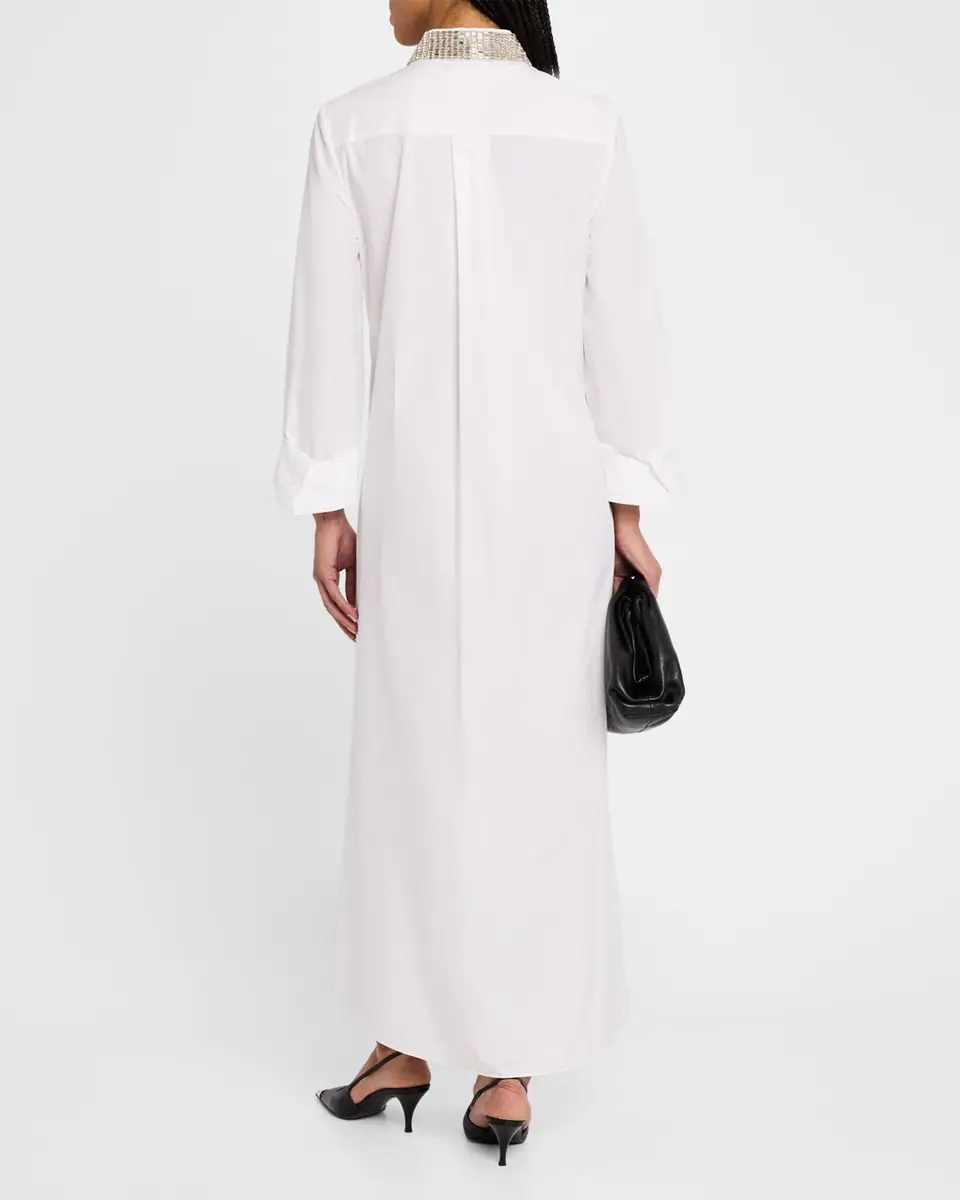 TWP Jennys Gown Maxi Shirtdress with Crystal Collar | Thumbnail 3 TWP Jennys Gown Maxi Shirtdress with Crystal Collar | Thumbnail 3