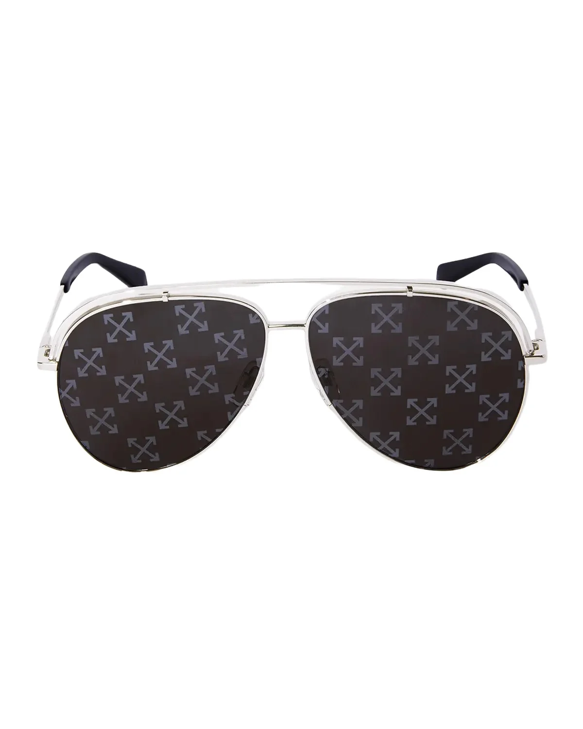 Off-White Men's Winner Arrow-Lens Metal Aviator Sunglasses