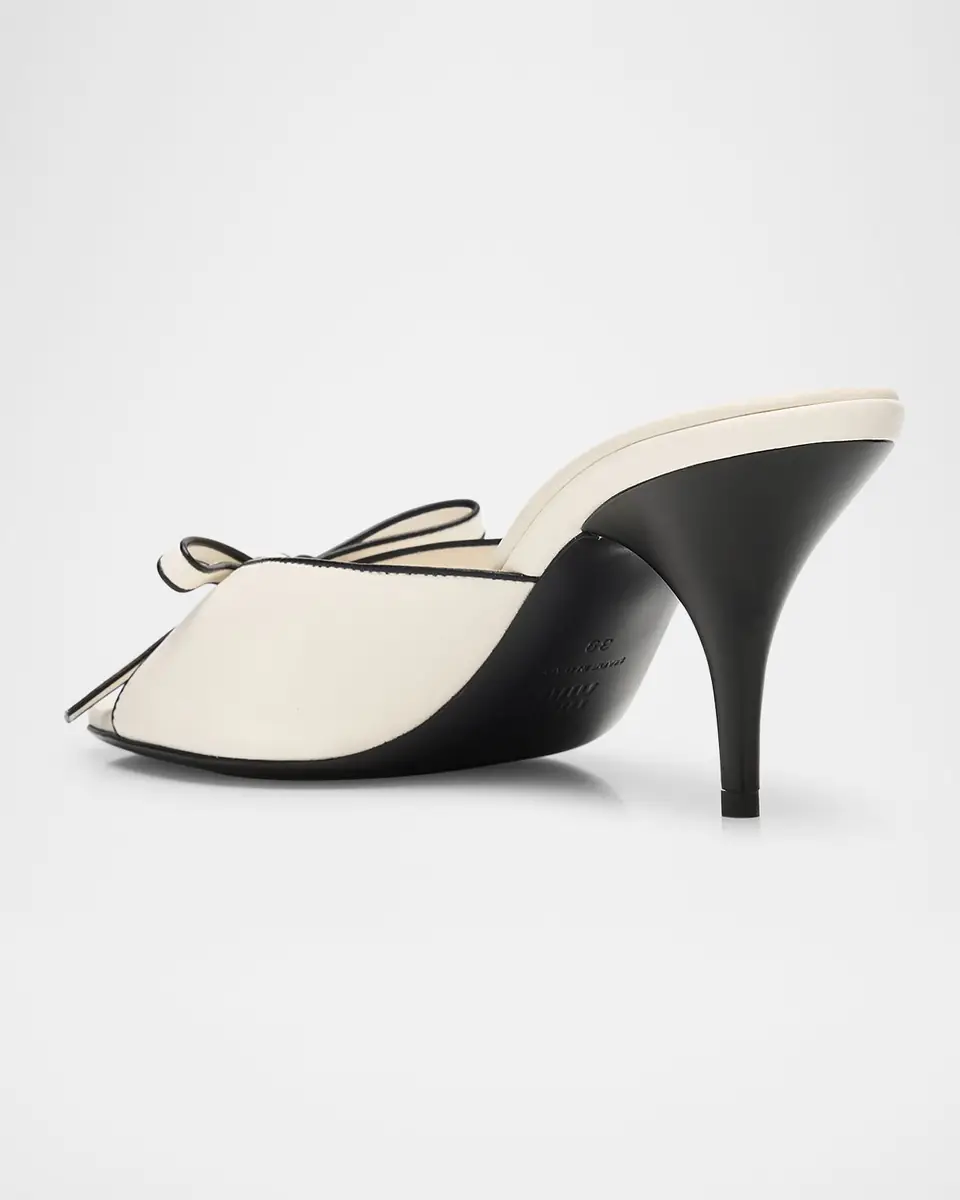 Miu Miu Nappa Leather Bow Mule Sandals | Thumbnail 4 Miu Miu Nappa Leather Bow Mule Sandals | Thumbnail 4