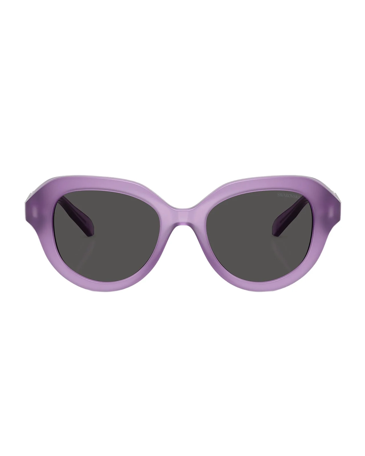 Swarovski SK6037 Crystal-Hinge Round Plastic Sunglasses