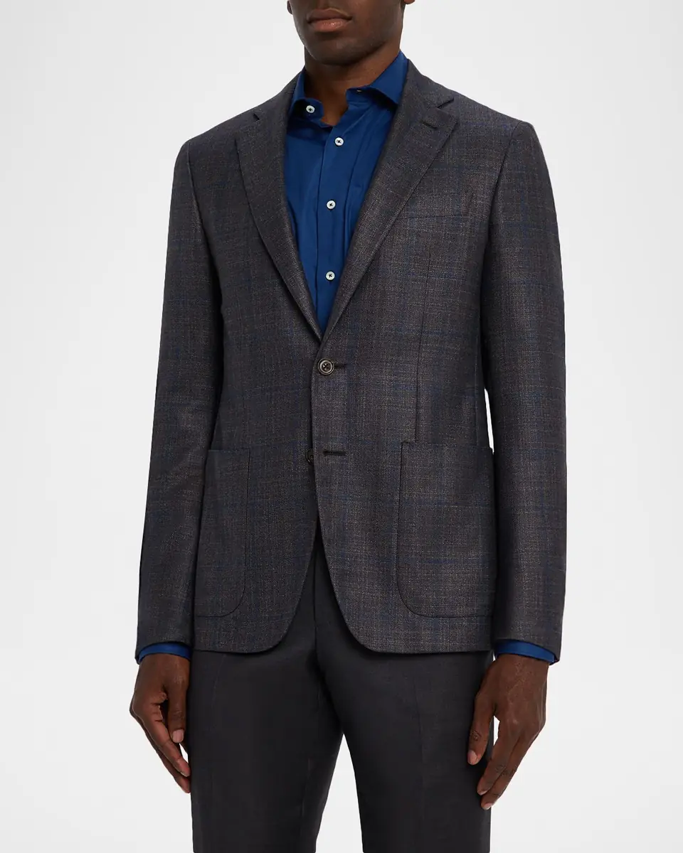 Canali Men's Silk and Cashmere Windowpane Sport Coat | Thumbnail 4 Canali Men's Silk and Cashmere Windowpane Sport Coat | Thumbnail 4