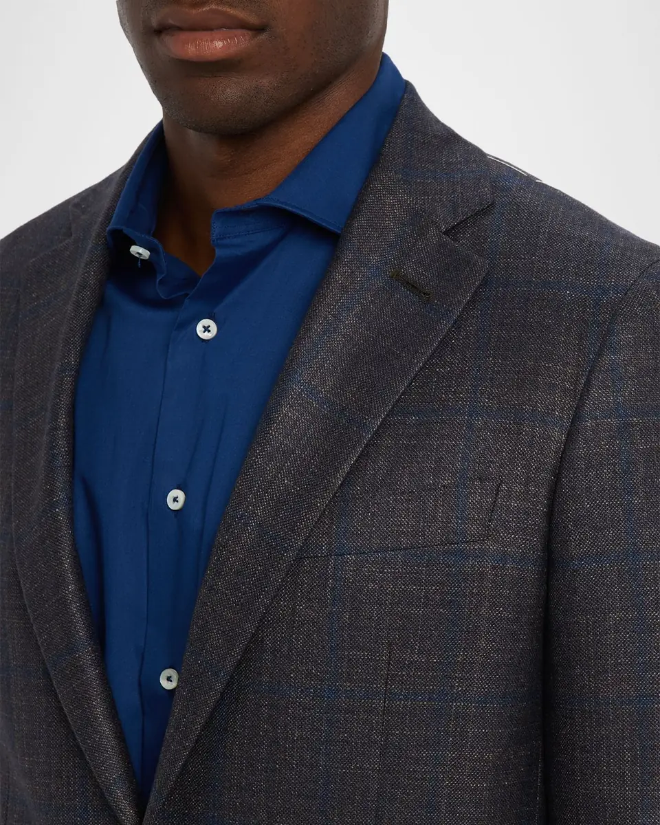 Canali Men's Silk and Cashmere Windowpane Sport Coat | Thumbnail 5 Canali Men's Silk and Cashmere Windowpane Sport Coat | Thumbnail 5