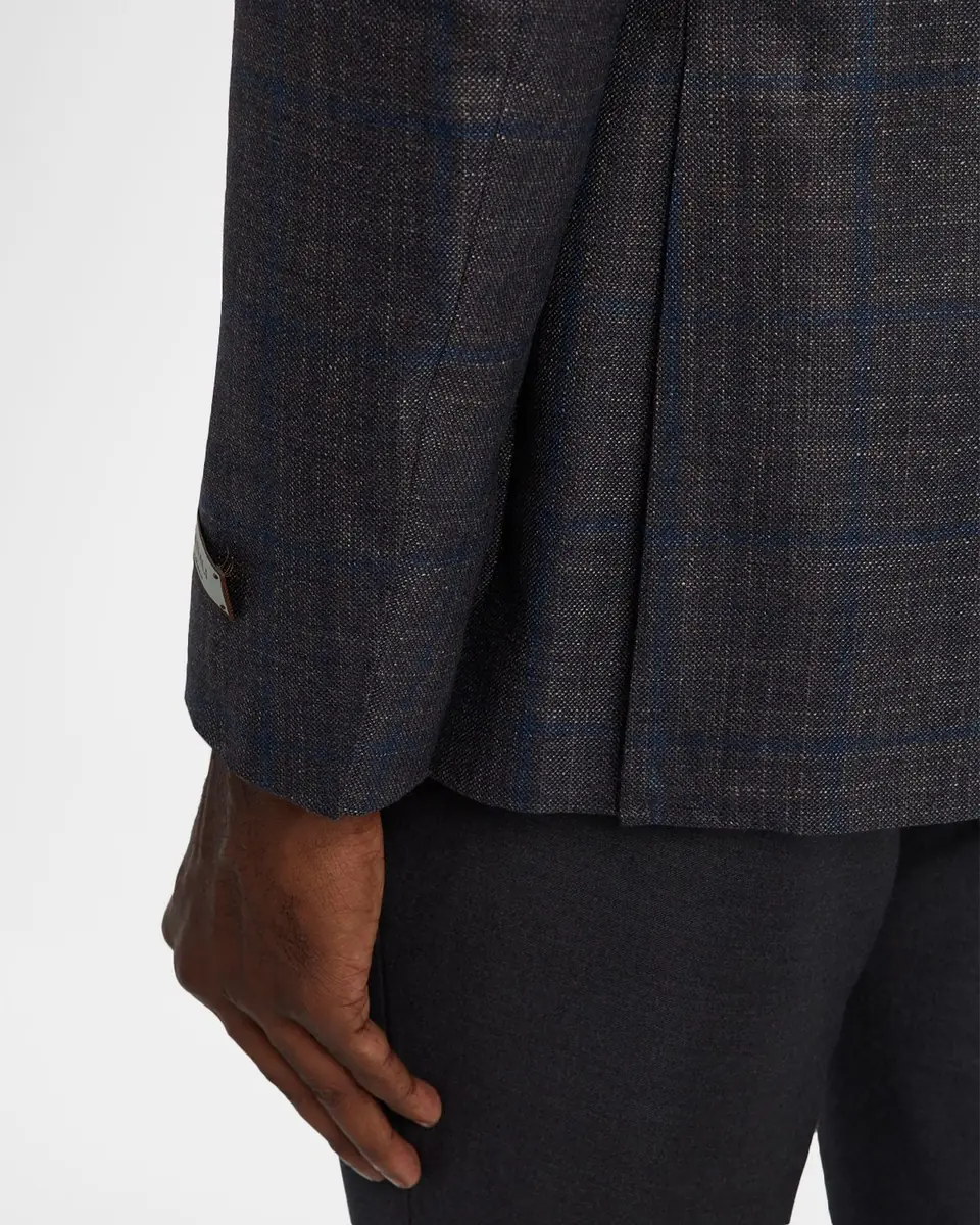 Canali Men's Silk and Cashmere Windowpane Sport Coat | Thumbnail 8 Canali Men's Silk and Cashmere Windowpane Sport Coat | Thumbnail 8