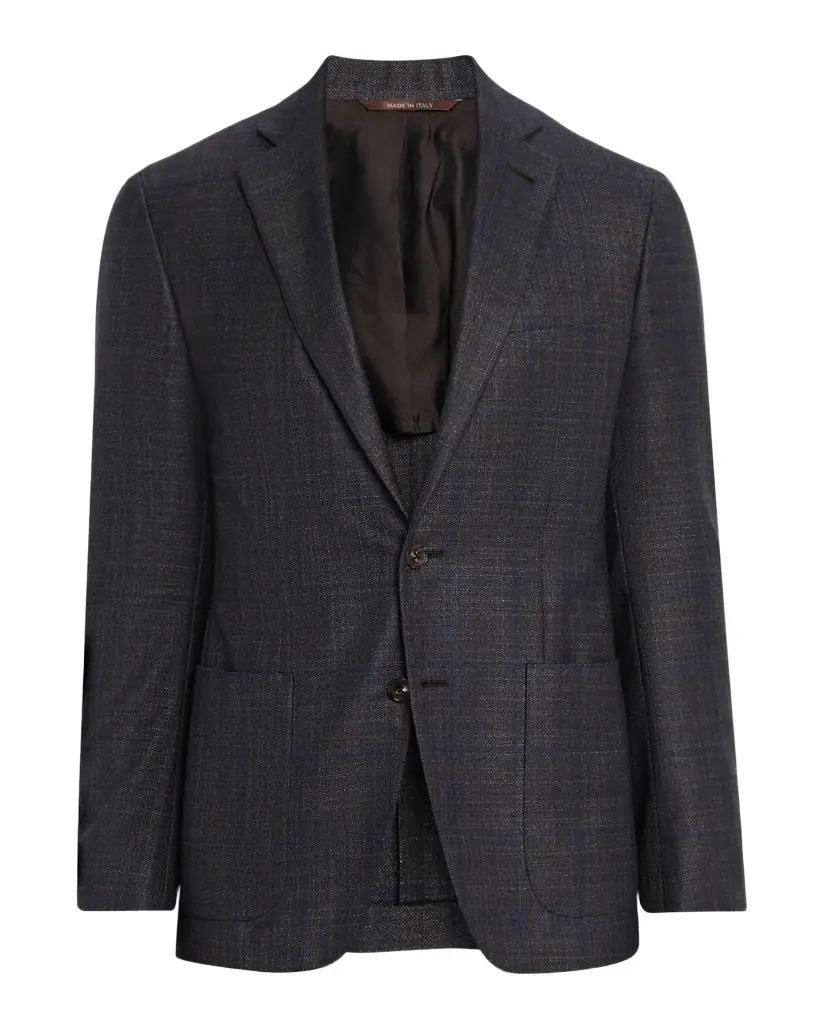 Men's Silk and Cashmere Windowpane Sport Coat Men's Silk and Cashmere Windowpane Sport Coat