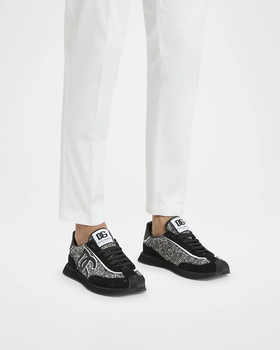 Dolce & Gabbana Men's Suede and Wool Runner Sneakers | Thumbnail 2 Dolce & Gabbana Men's Suede and Wool Runner Sneakers | Thumbnail 2