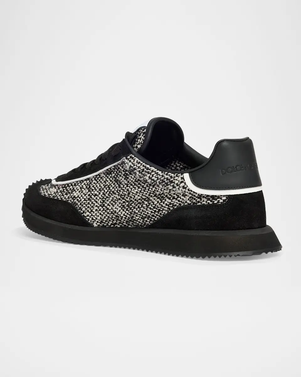 Dolce & Gabbana Men's Suede and Wool Runner Sneakers | Thumbnail 4 Dolce & Gabbana Men's Suede and Wool Runner Sneakers | Thumbnail 4