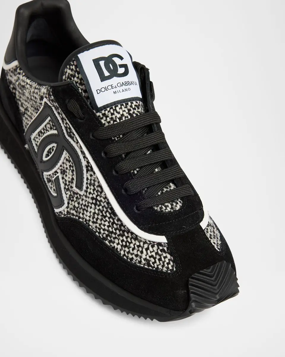 Dolce & Gabbana Men's Suede and Wool Runner Sneakers | Thumbnail 5 Dolce & Gabbana Men's Suede and Wool Runner Sneakers | Thumbnail 5