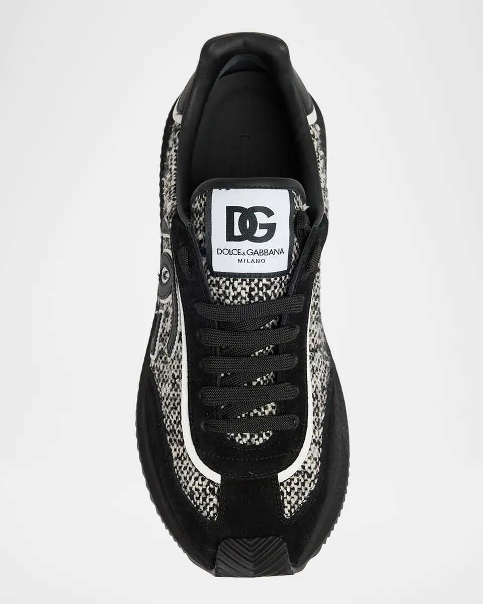 Dolce & Gabbana Men's Suede and Wool Runner Sneakers | Thumbnail 6 Dolce & Gabbana Men's Suede and Wool Runner Sneakers | Thumbnail 6