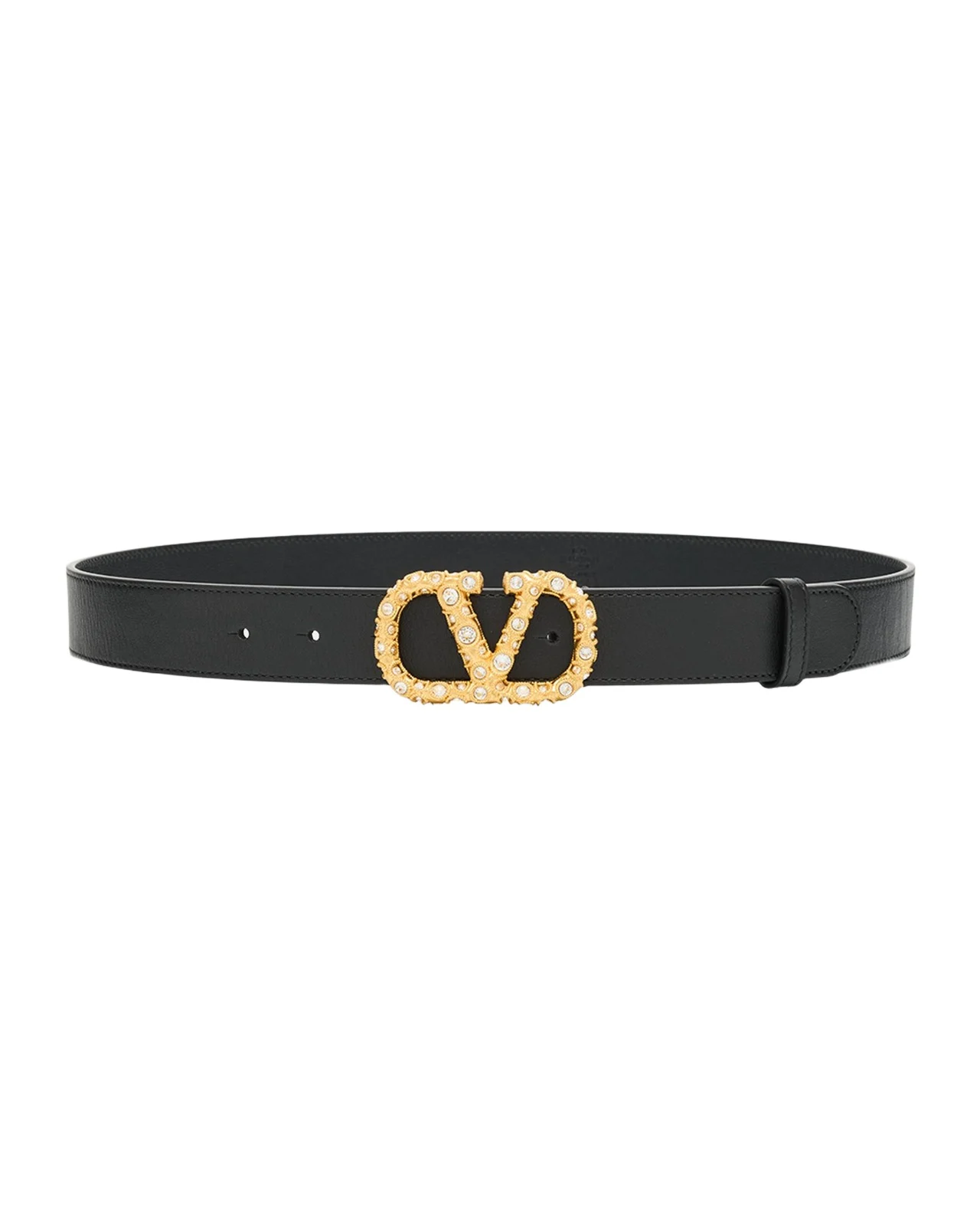 VLogo Signature Jeweled Calf Leather Belt, 30mm VLogo Signature Jeweled Calf Leather Belt, 30mm