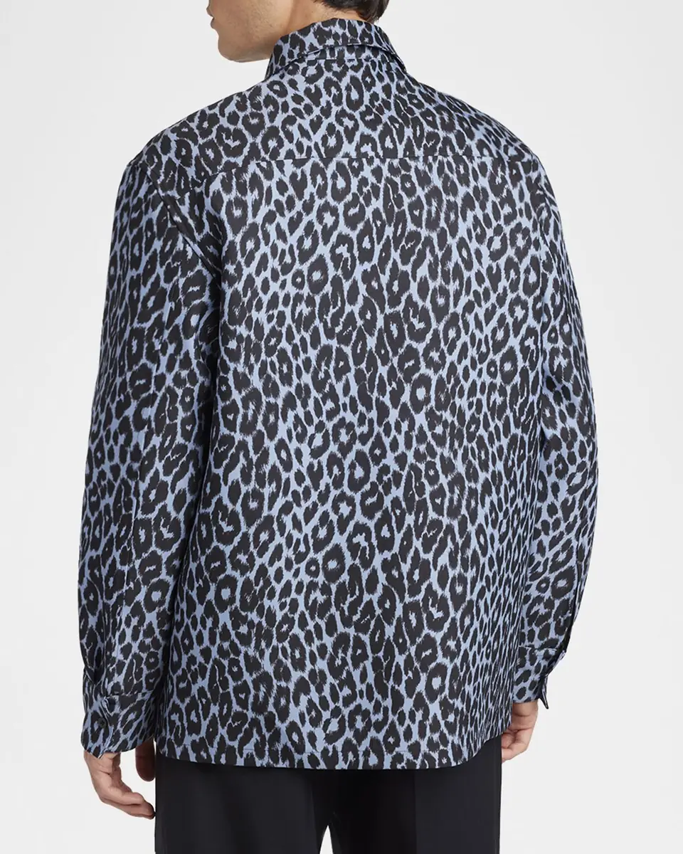 Jil Sander Men's Cheetah-Print Shirt Jacket | Thumbnail 3 Jil Sander Men's Cheetah-Print Shirt Jacket | Thumbnail 3