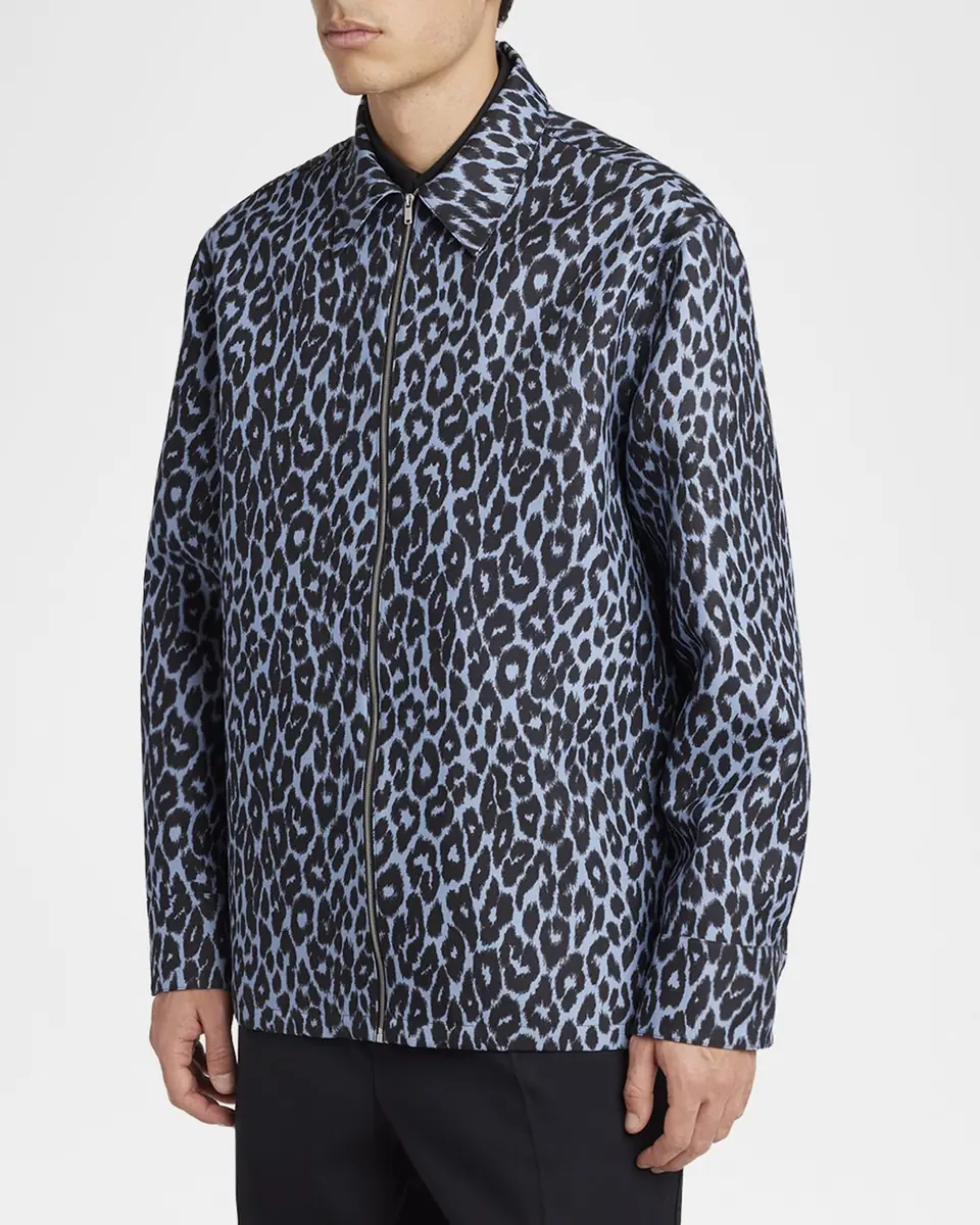 Jil Sander Men's Cheetah-Print Shirt Jacket | Thumbnail 4 Jil Sander Men's Cheetah-Print Shirt Jacket | Thumbnail 4