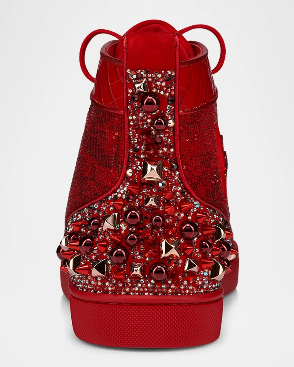 Christian Louboutin Men's Supertracks Sequin Multi-Spike High-Top Sneakers | Thumbnail 4 Christian Louboutin Men's Supertracks Sequin Multi-Spike High-Top Sneakers | Thumbnail 4