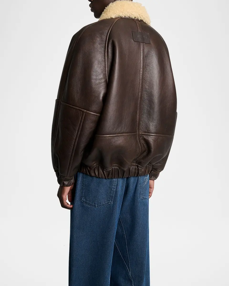 Jacquemus Men's Leather and Shearling Bomber Jacket | Thumbnail 2 Jacquemus Men's Leather and Shearling Bomber Jacket | Thumbnail 2