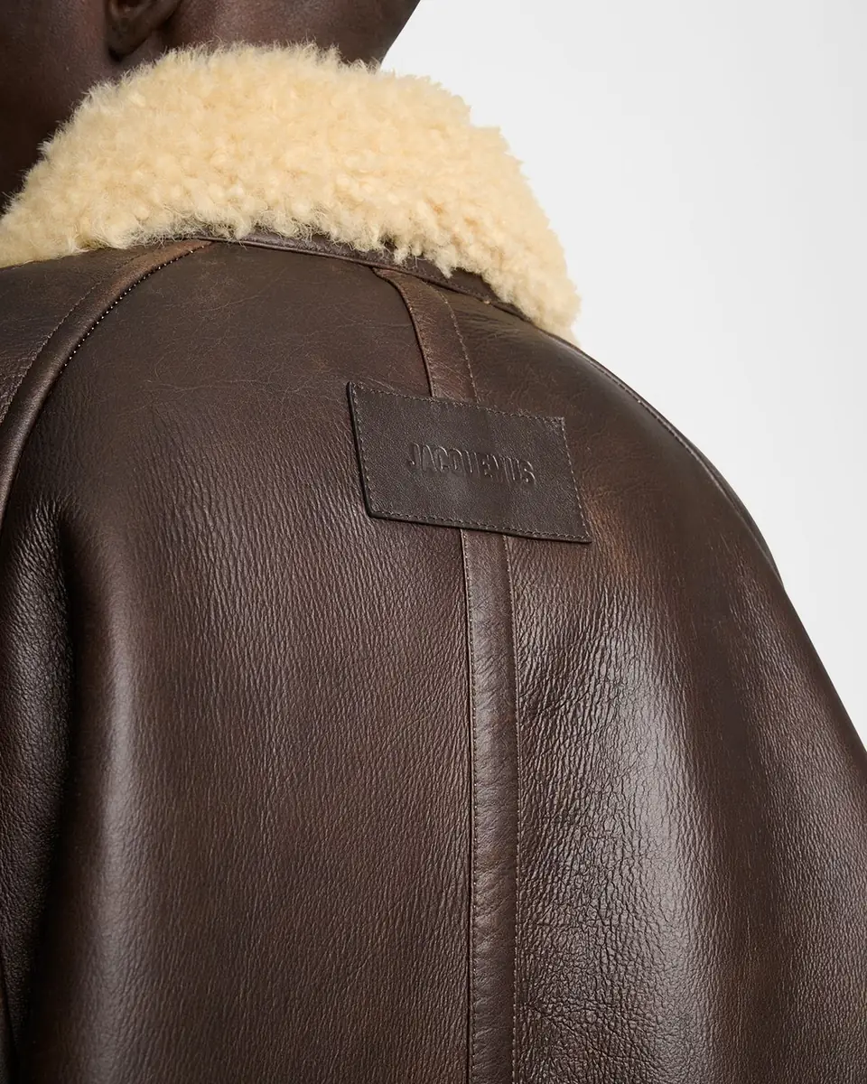 Jacquemus Men's Leather and Shearling Bomber Jacket | Thumbnail 4 Jacquemus Men's Leather and Shearling Bomber Jacket | Thumbnail 4