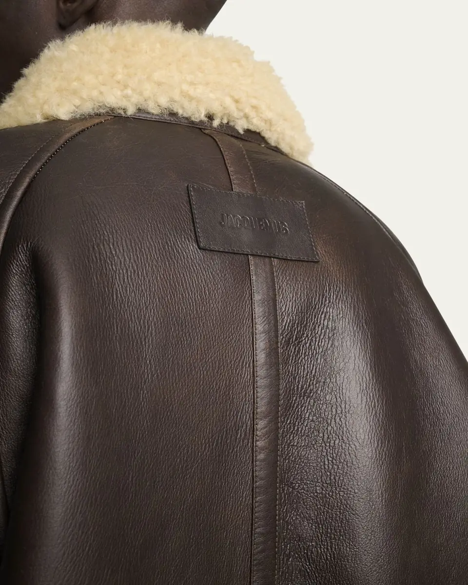 Jacquemus Men's Leather and Shearling Bomber Jacket | Thumbnail 9 Jacquemus Men's Leather and Shearling Bomber Jacket | Thumbnail 9