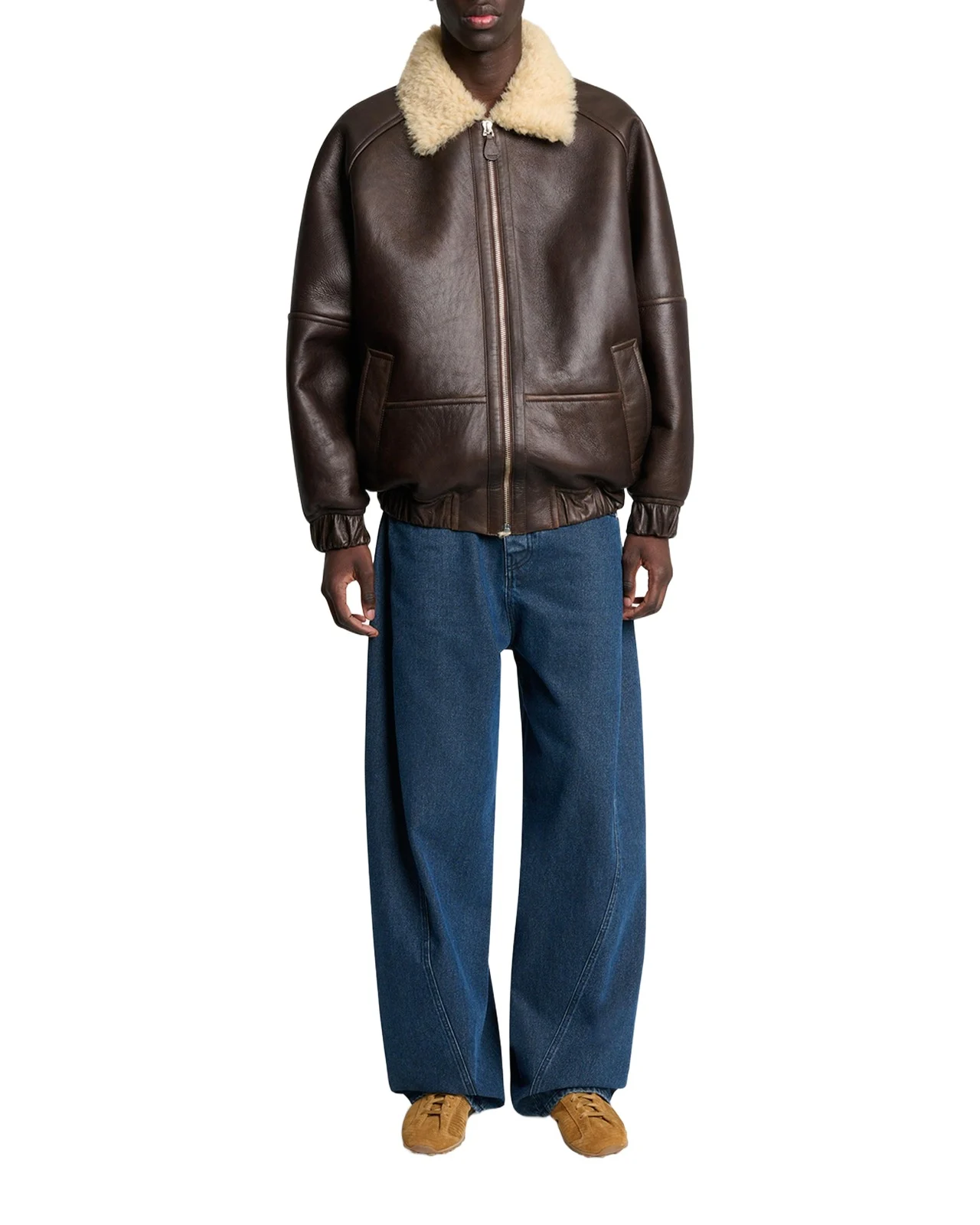 Men's Leather and Shearling Bomber Jacket Men's Leather and Shearling Bomber Jacket