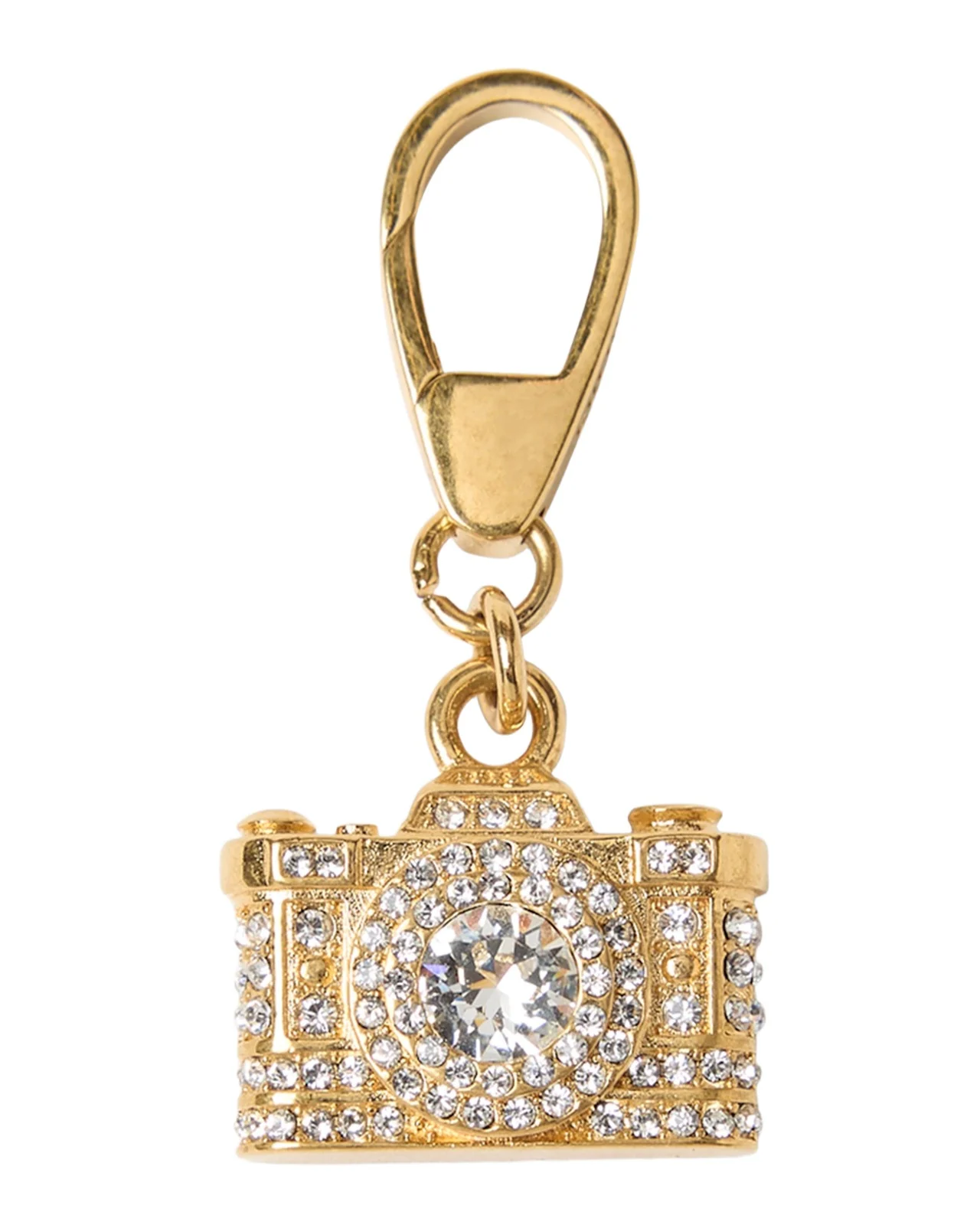 Crystal-Embellished Camera Bag Charm