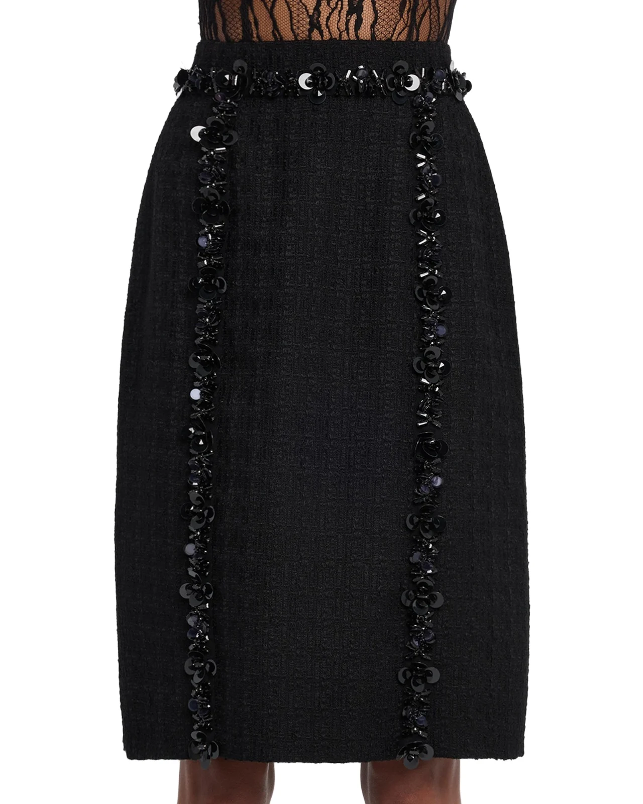 Dolce & Gabbana Sequined Stretch Matte Sheath Skirt