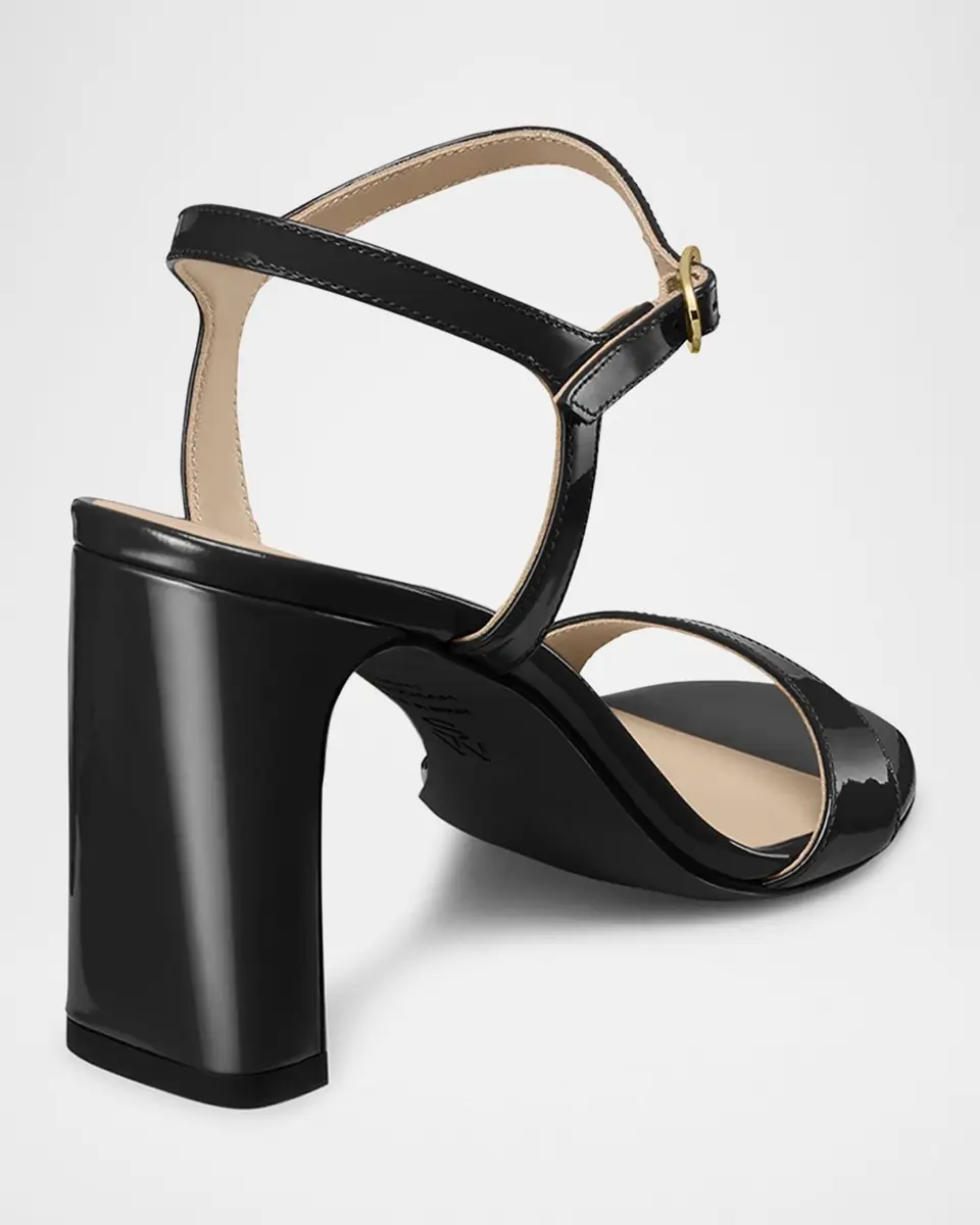 Stuart Weitzman Babette Patent Leather Ankle-Strap Sandals | Thumbnail 2 Stuart Weitzman Babette Patent Leather Ankle-Strap Sandals | Thumbnail 2