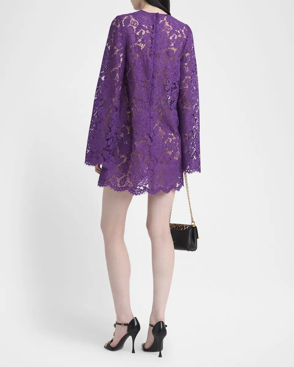 Dolce & Gabbana Lace Long-Sleeve Mini Dress | Thumbnail 3