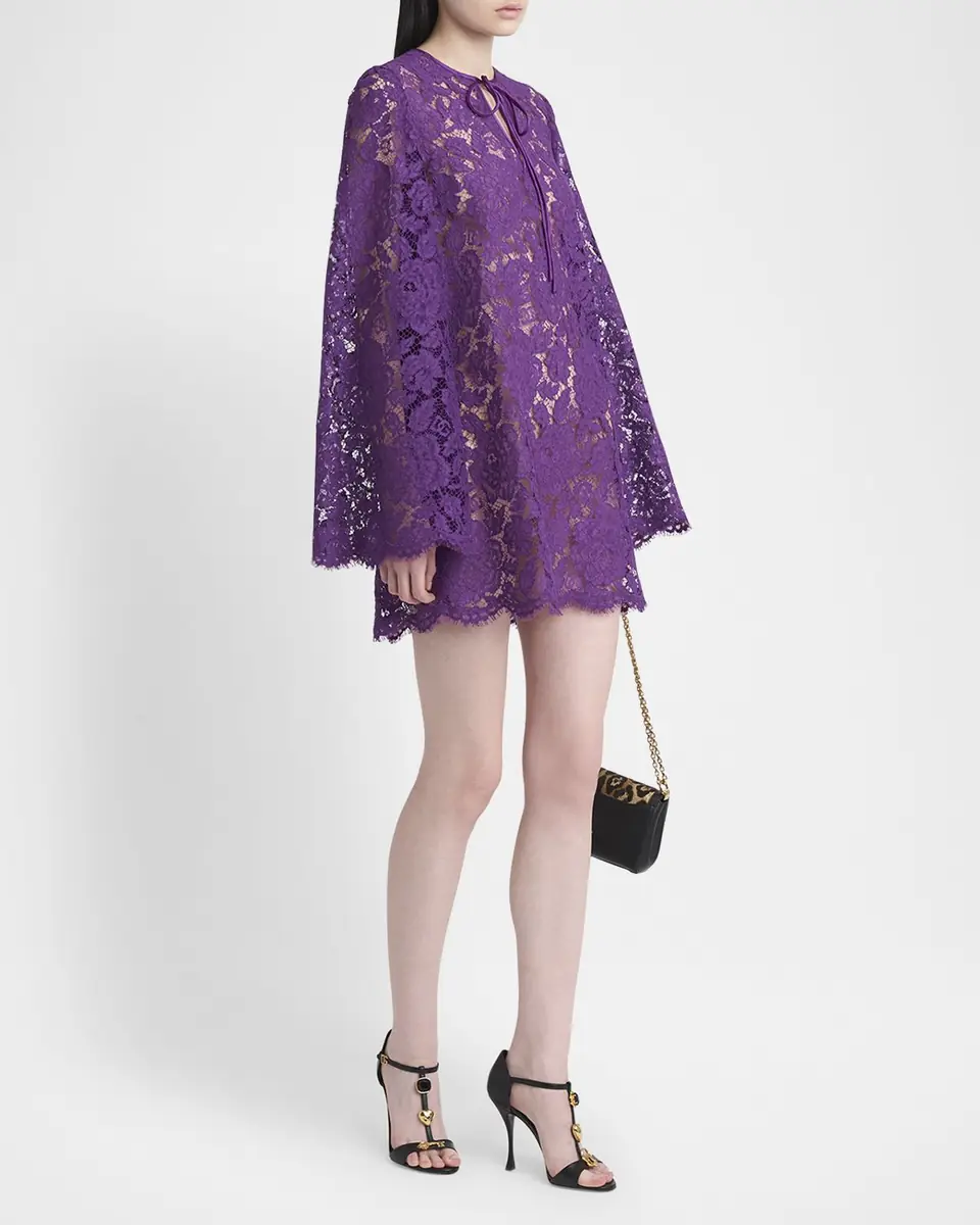 Dolce & Gabbana Lace Long-Sleeve Mini Dress | Thumbnail 4