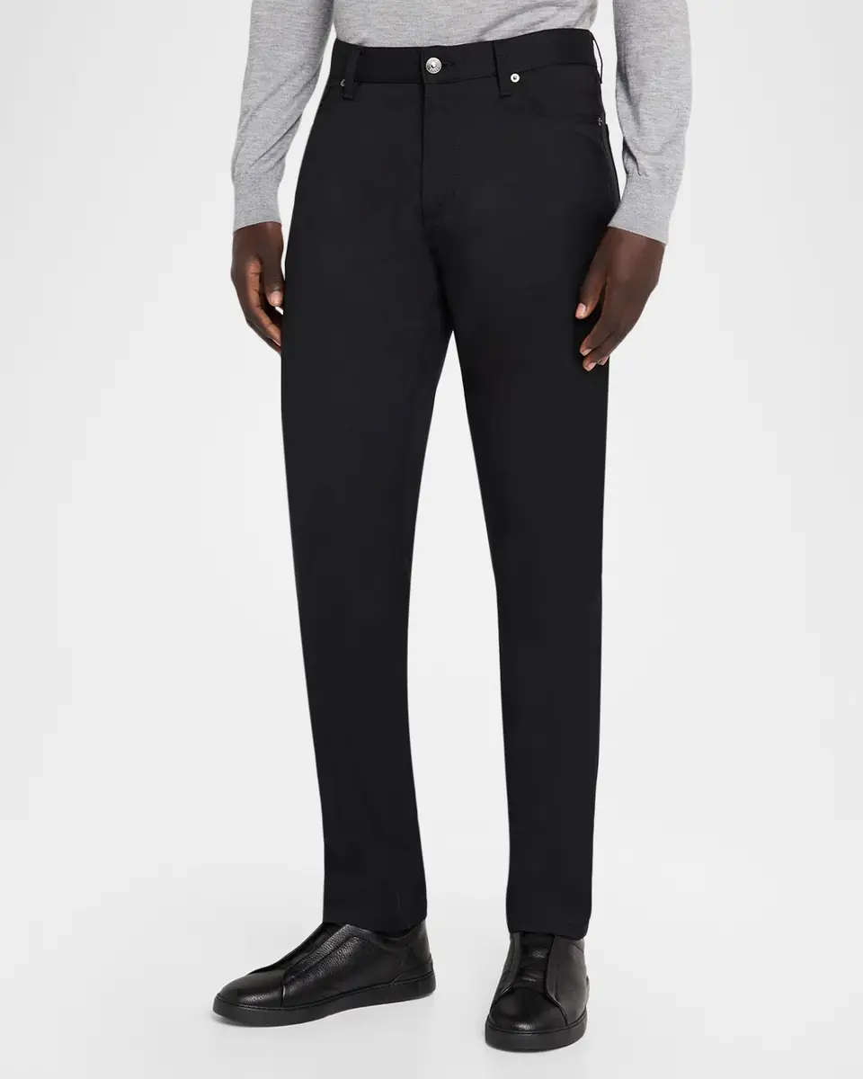 ZEGNA Men's Wool Slim Fit Five-Pocket Pants | Thumbnail 4