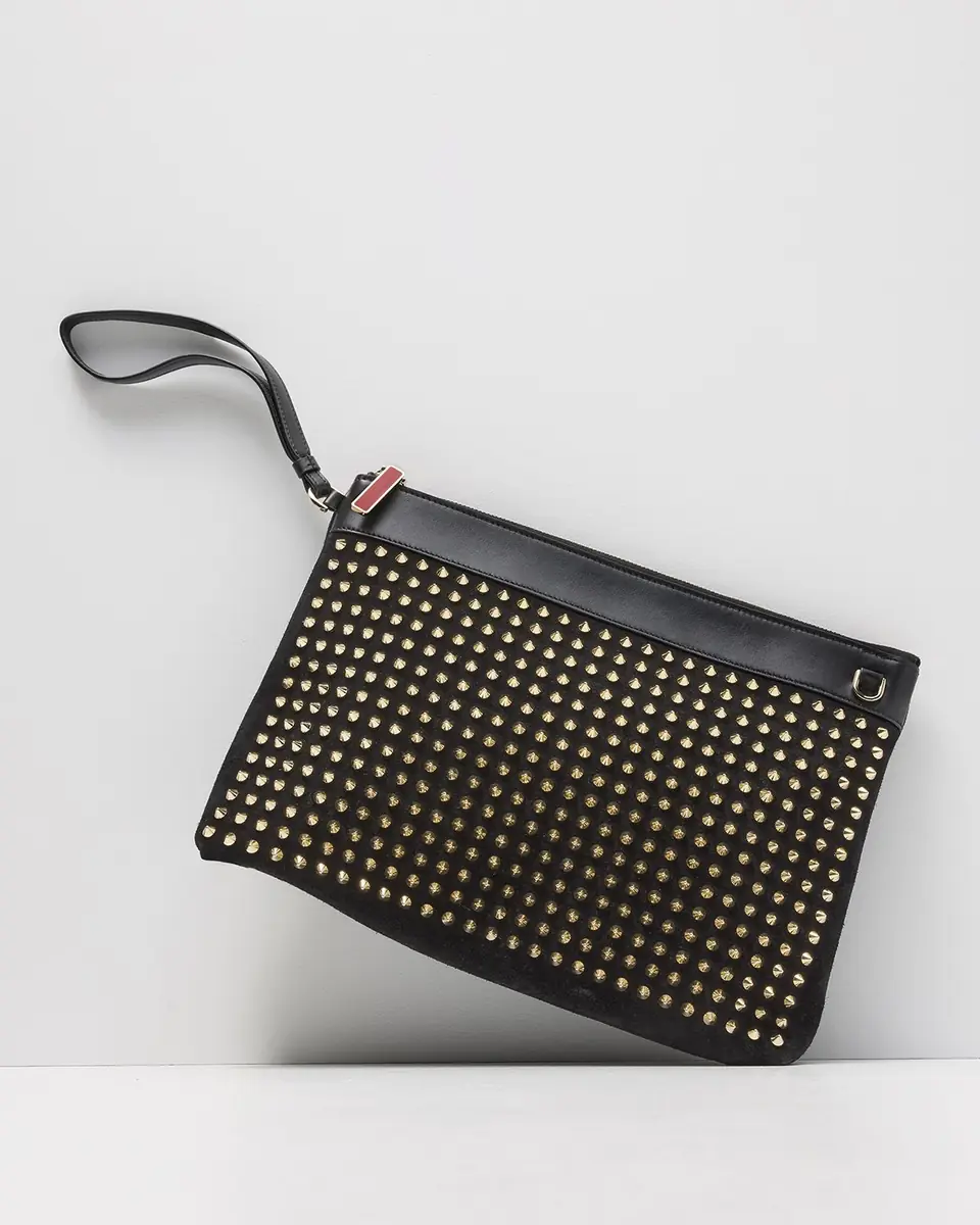 Christian Louboutin Funky Spike Pouch Bag in Suede | Thumbnail 3 Christian Louboutin Funky Spike Pouch Bag in Suede | Thumbnail 3