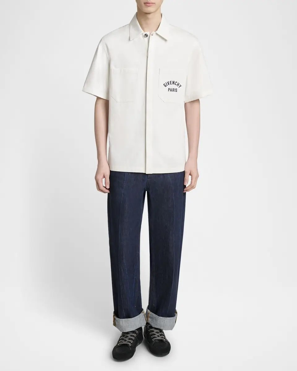 Givenchy Men's Twill Embroidered Pocket Shirt | Thumbnail 2