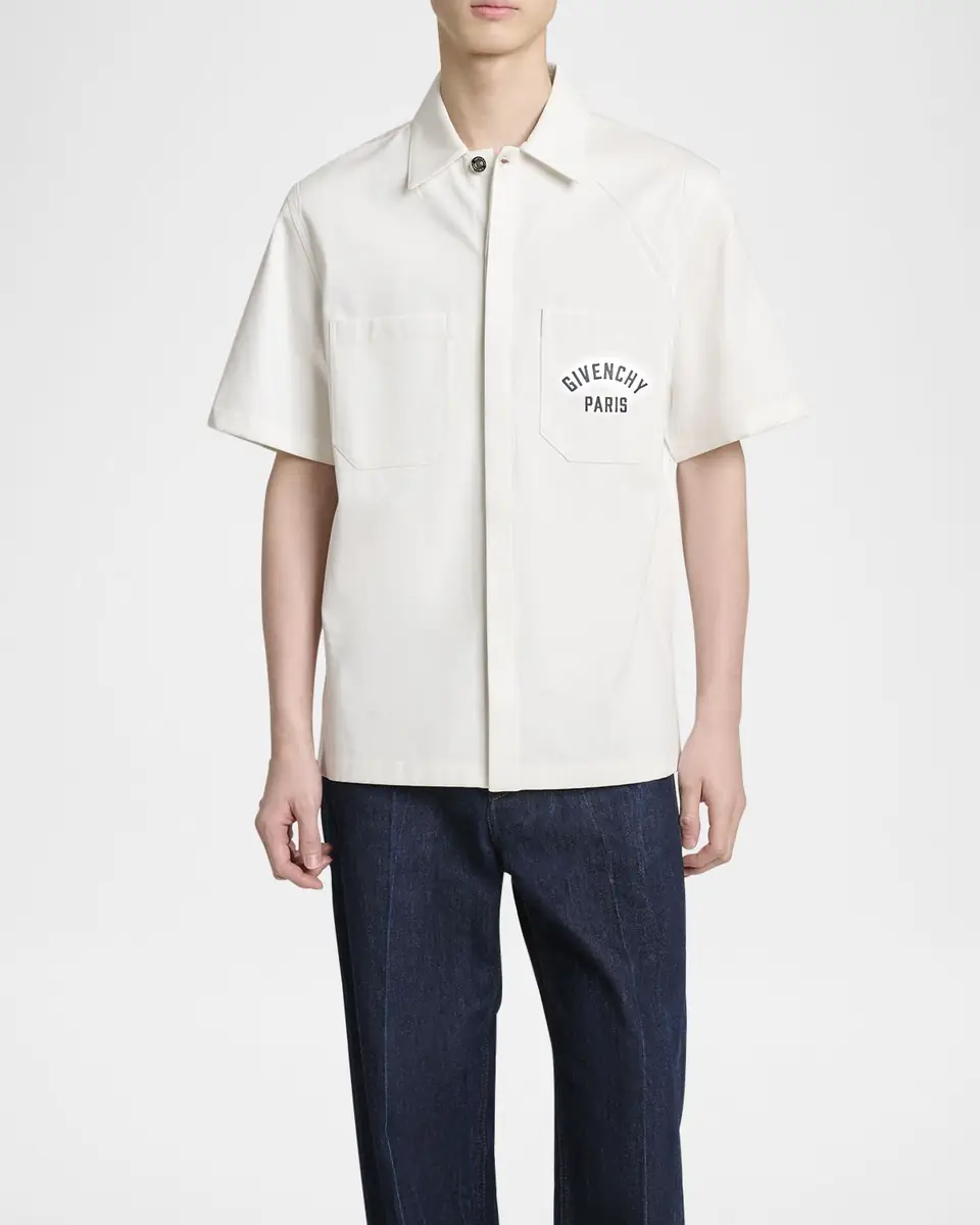 Givenchy Men's Twill Embroidered Pocket Shirt | Thumbnail 4