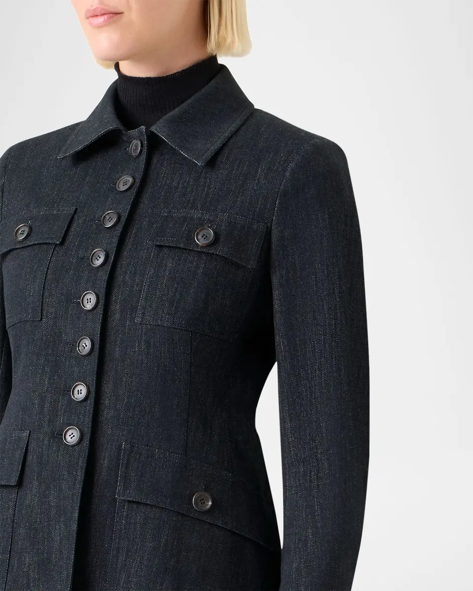Akris Delia Cotton Denim Stretch Shirt Jacket | Thumbnail 5
