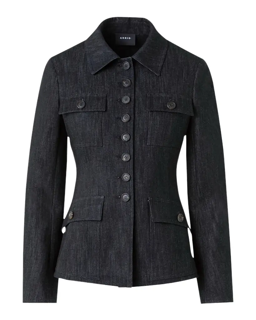 Akris Delia Cotton Denim Stretch Shirt Jacket | Image 1 Akris Delia Cotton Denim Stretch Shirt Jacket | Image 1