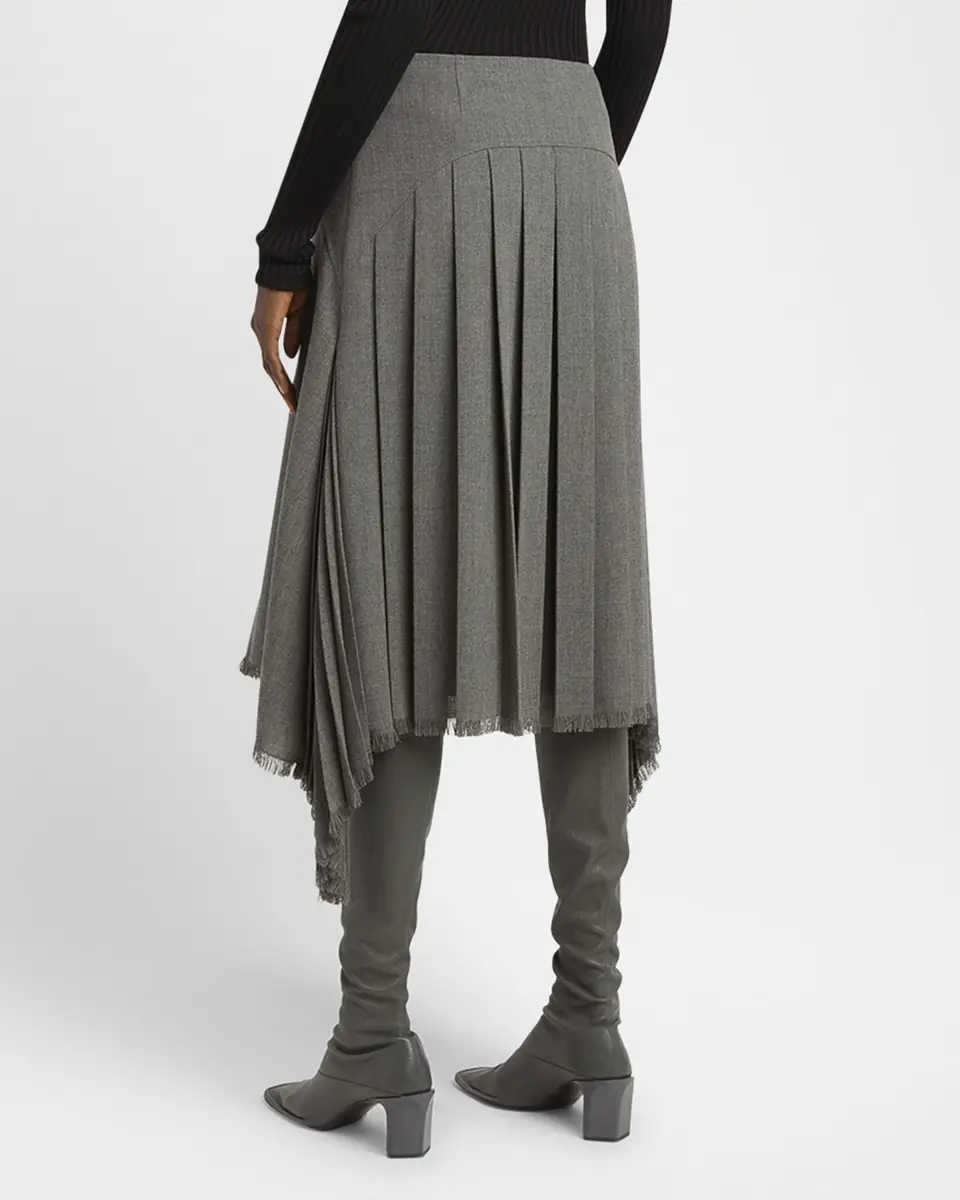Jil Sander Curved-Yoked Pleated Midi Skirt | Thumbnail 2